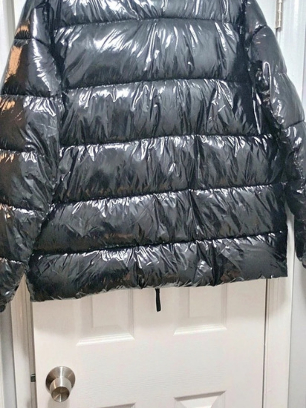 Calvin Klein Sorona Aura High Shine Puffer Jacket Black Medium